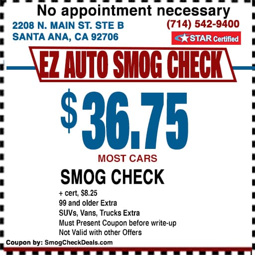get coupon: SMOG CHECK Test Only $36.75